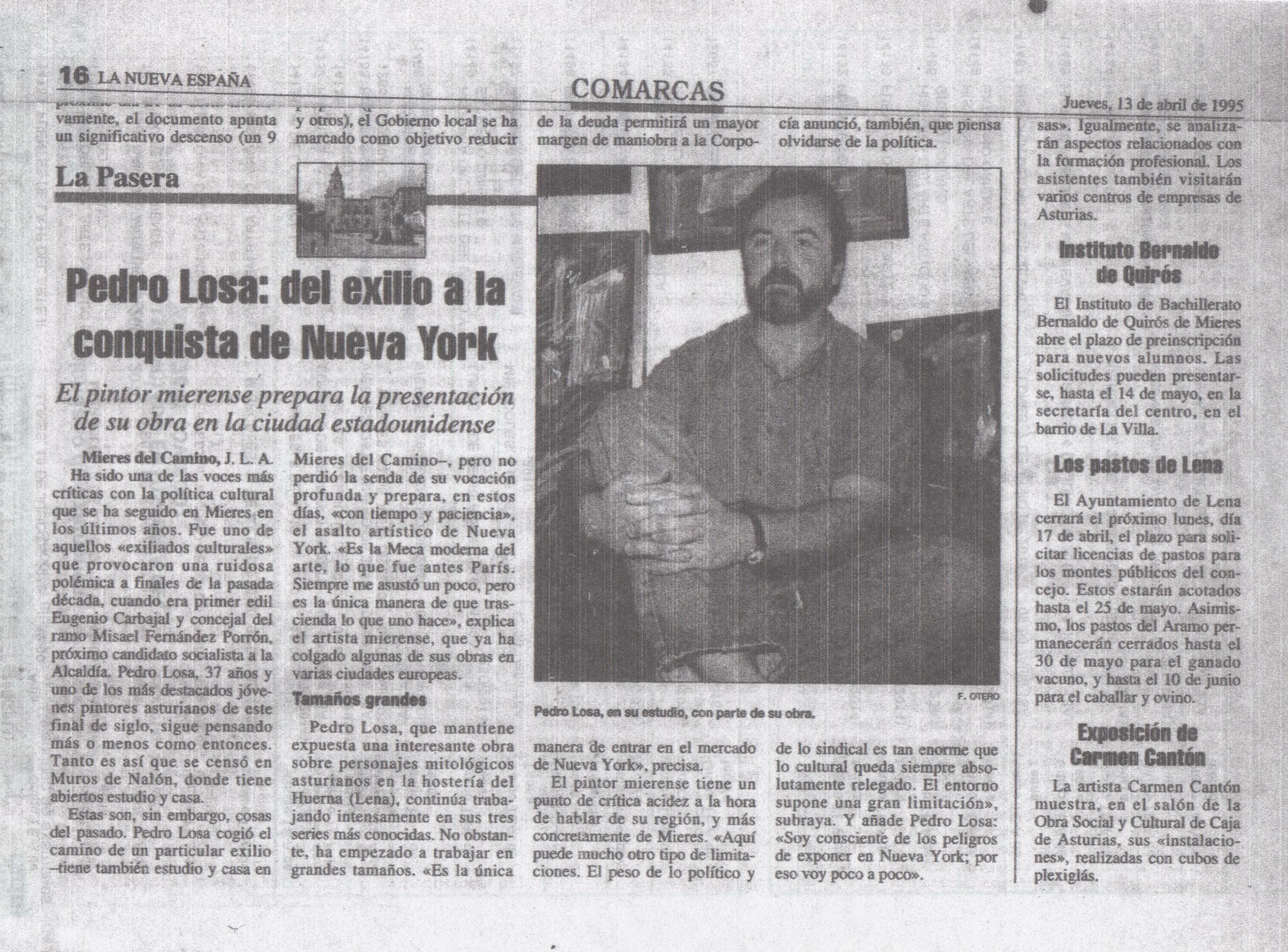 Recorte de prensa — Pedro Losa