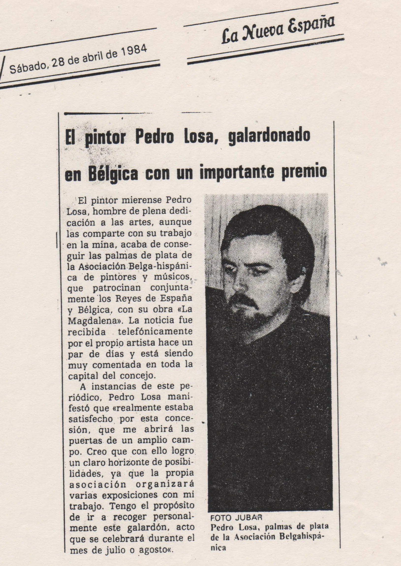 Recorte de prensa — Pedro Losa