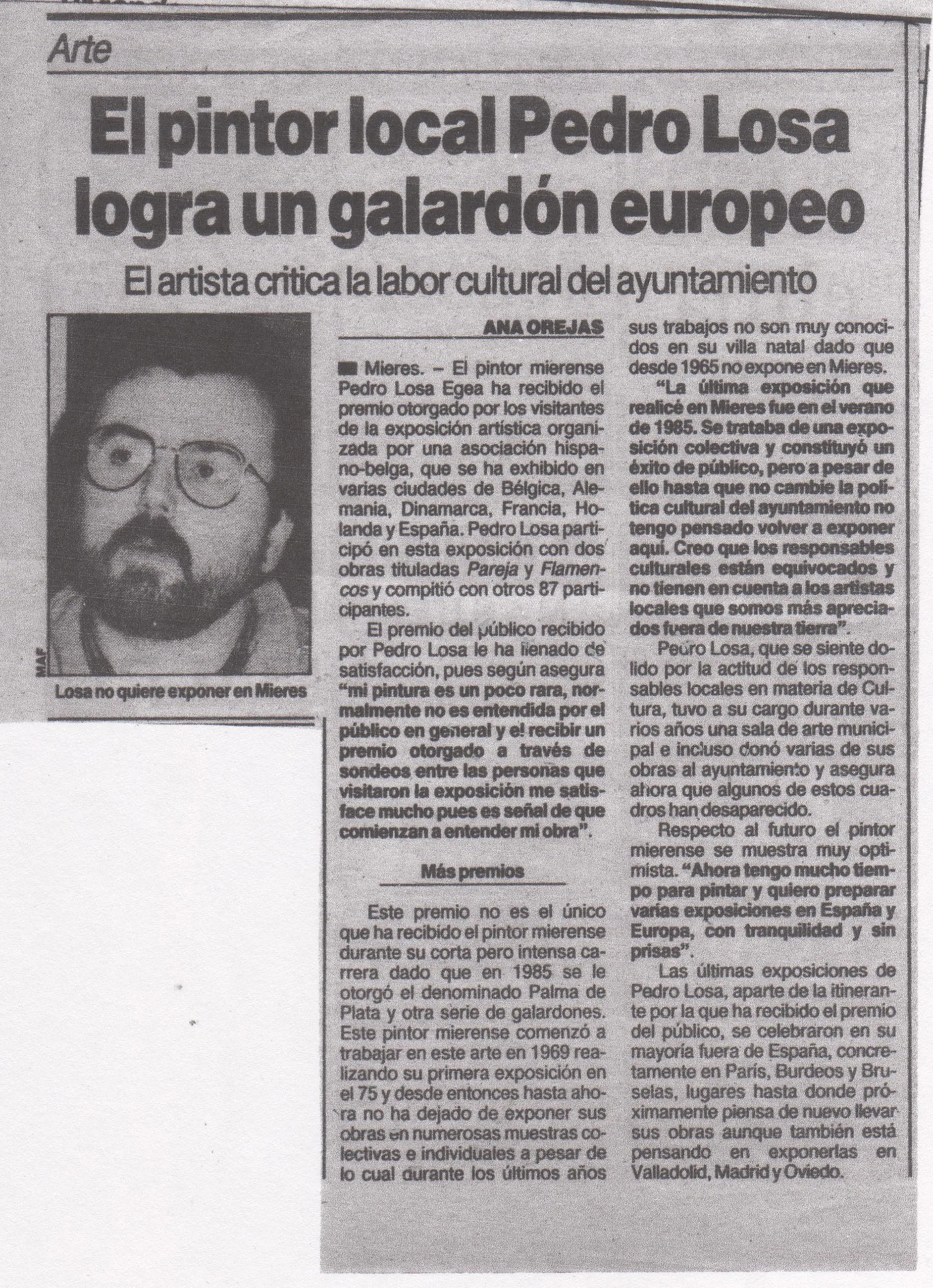 Recorte de prensa — Pedro Losa