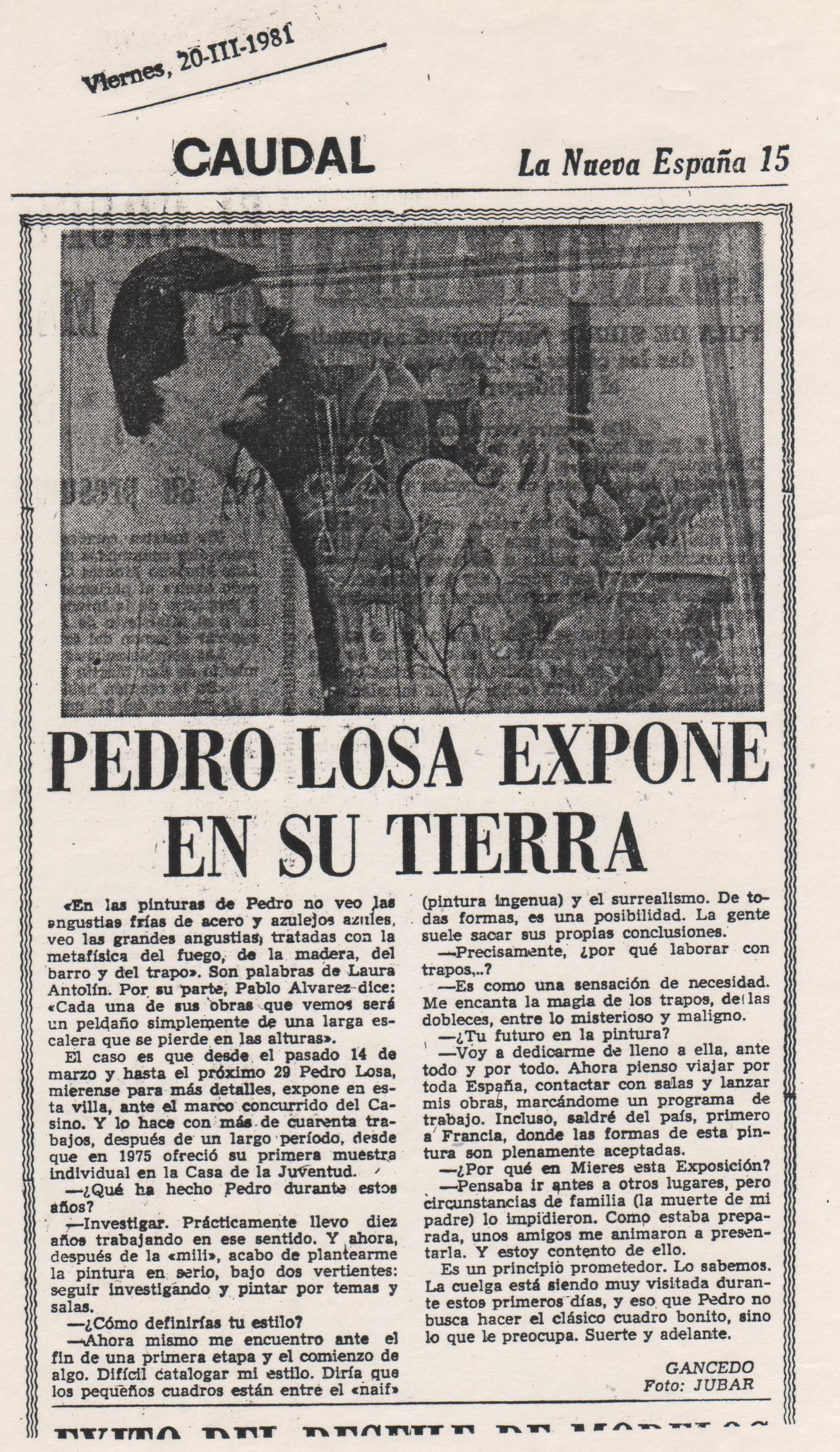 Recorte de prensa — Pedro Losa