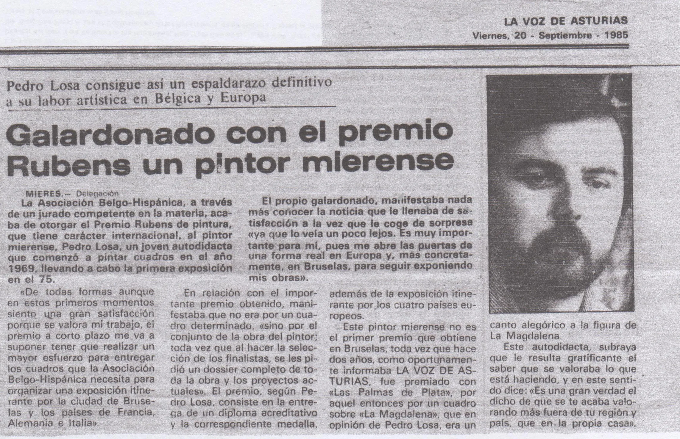 Recorte de prensa — Pedro Losa